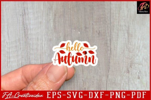 Download Hello Autumn Fall Stickers Svg Design - Autumn Collection
