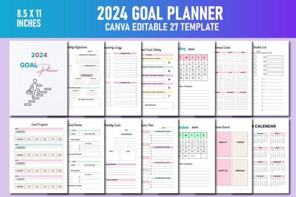 Download 2024 Goal Planner Canva KDP - Premium Resources