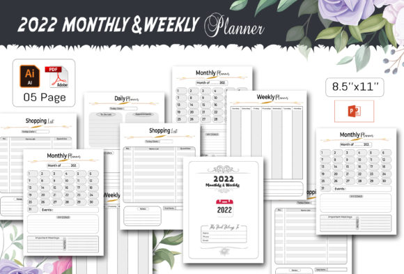 Download 2022 Planner Monthly &amp; Weekly - 2022 planner Collection