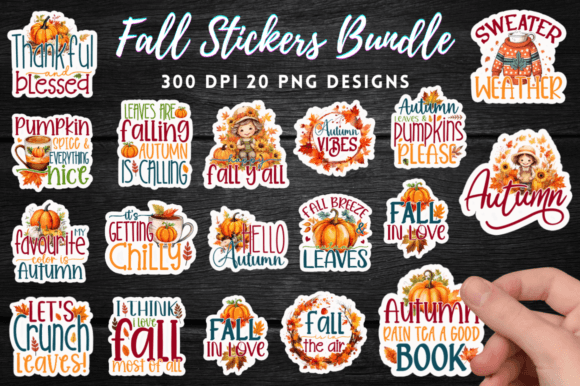 Download Fall Stickers Bundle, Autumn Stickers - Autumn Collection
