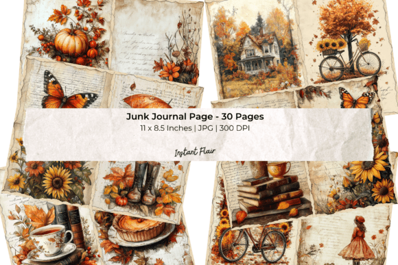 Download Cozy Autumn Junk Journal Pages - Autumn Collection