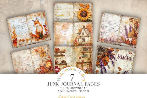 Download Fall Autumn Junk Journal Bifold Pages - Autumn Collection