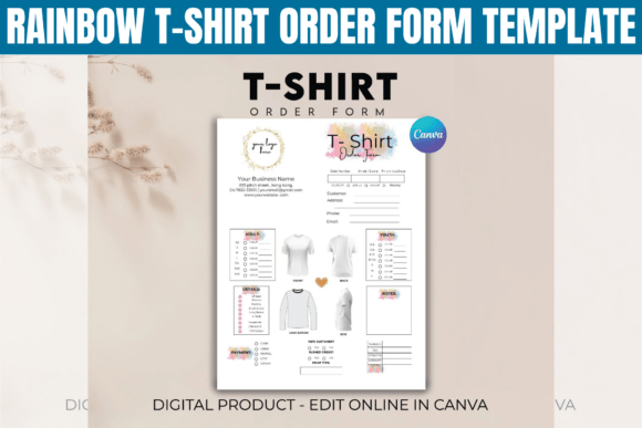 Download Rainbow T-Shirt Order Form Template - Order form Collection