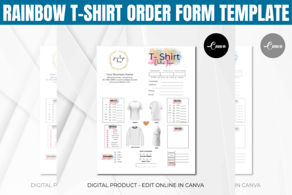 Download Rainbow T-SHIRT Order Form Template - Order form Collection