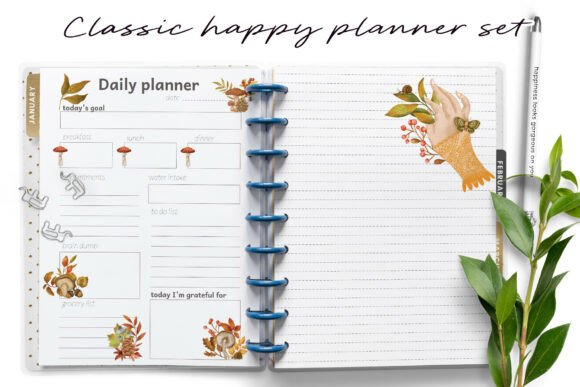 Download Cozy Autumn Leaves Classic Happy Planner - Autumn Collection