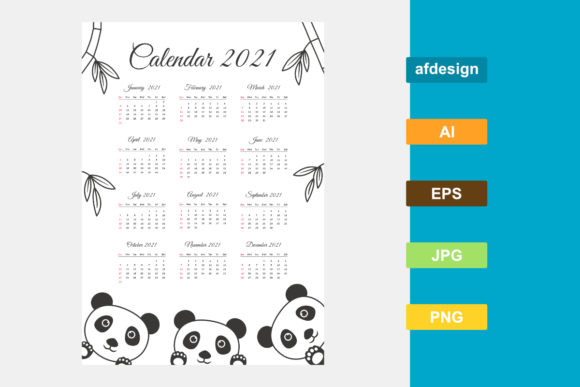Download 2021 Calendar with a Panda Theme - 2021 calendar Collection