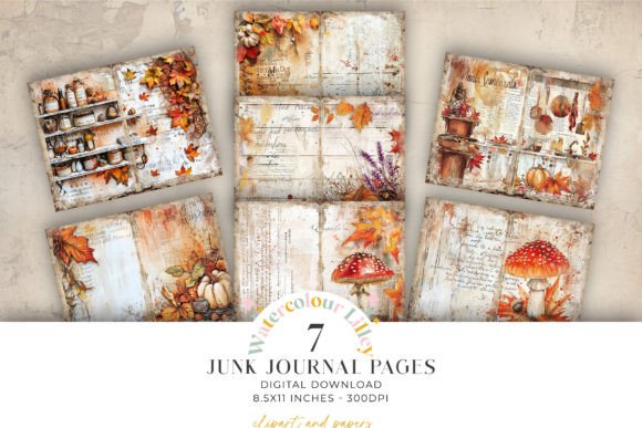 Download Fall Autumn Junk Journal Bifold Pages - Autumn Collection