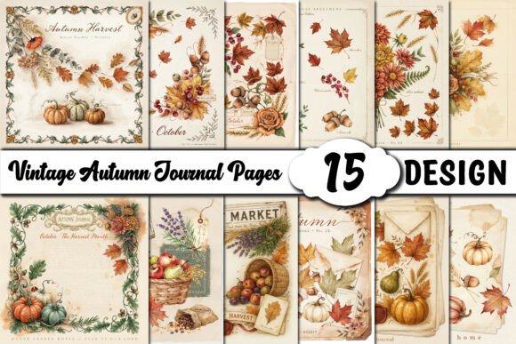 Download Vintage Autumn Journal Pages - Autumn Collection