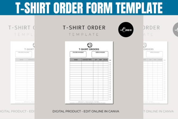 Download T-Shirt Order Form Canva Template - Order form Collection