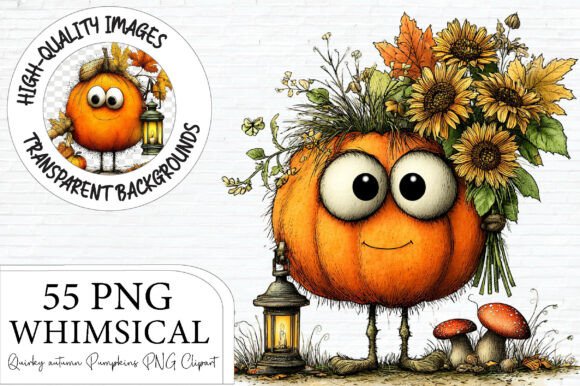 Download Quirky Autumn Pumpkins PNG Clipart - Autumn Collection