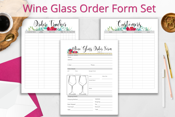 Download Wine Glass Order Form and Tracker Set - Order form Collection