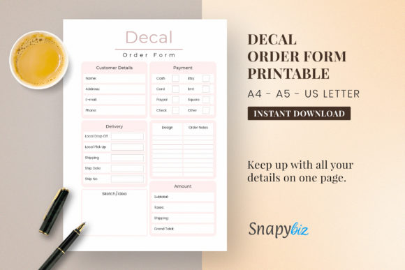 Download Decal Order Form | Craft Business Form - Order form Collection