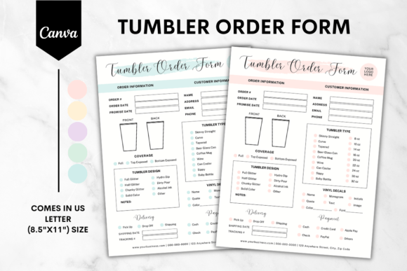 Download Custom Tumbler Order Form Template 1 - Order form Collection